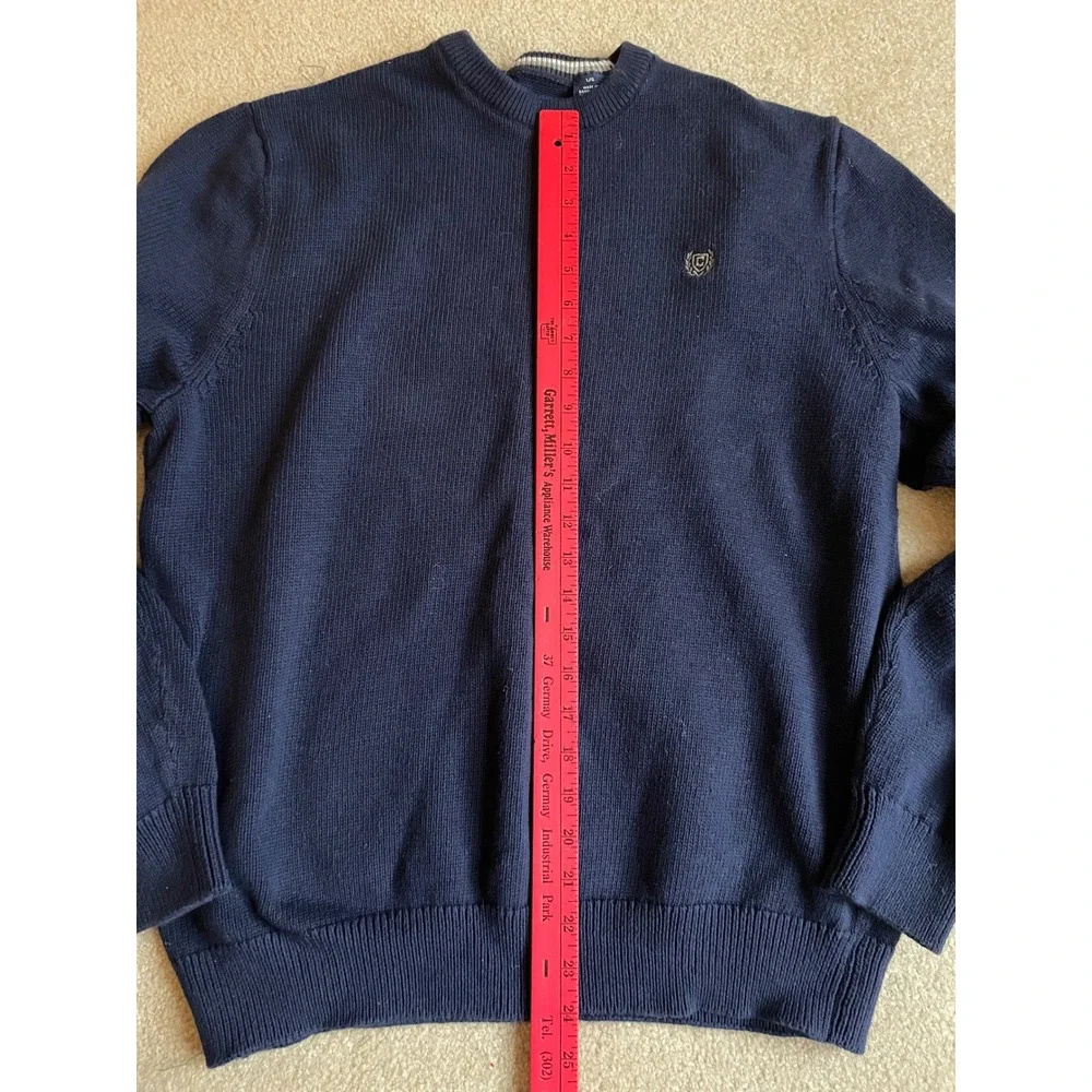 Chaps‎ Navy Blue Crew Neck Sweater Men's Size L Classic Knit Pullover